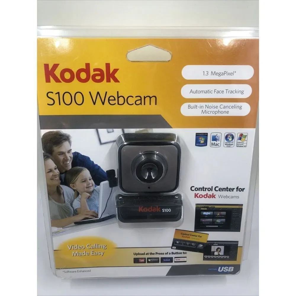 Kodak S100 WebCam USB 1.3 Megapixel, Automatic Face Tracking .2010